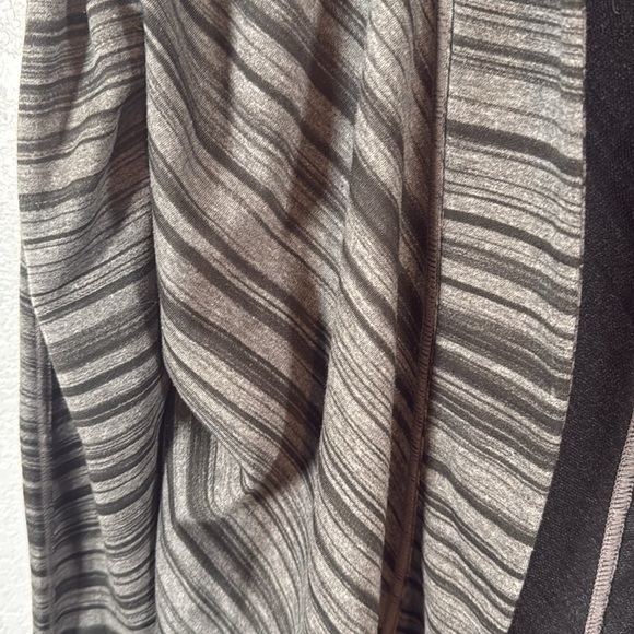 Prana Gray Black Stripe Open Front Cardigan Size Medium - Picture 2 of 7